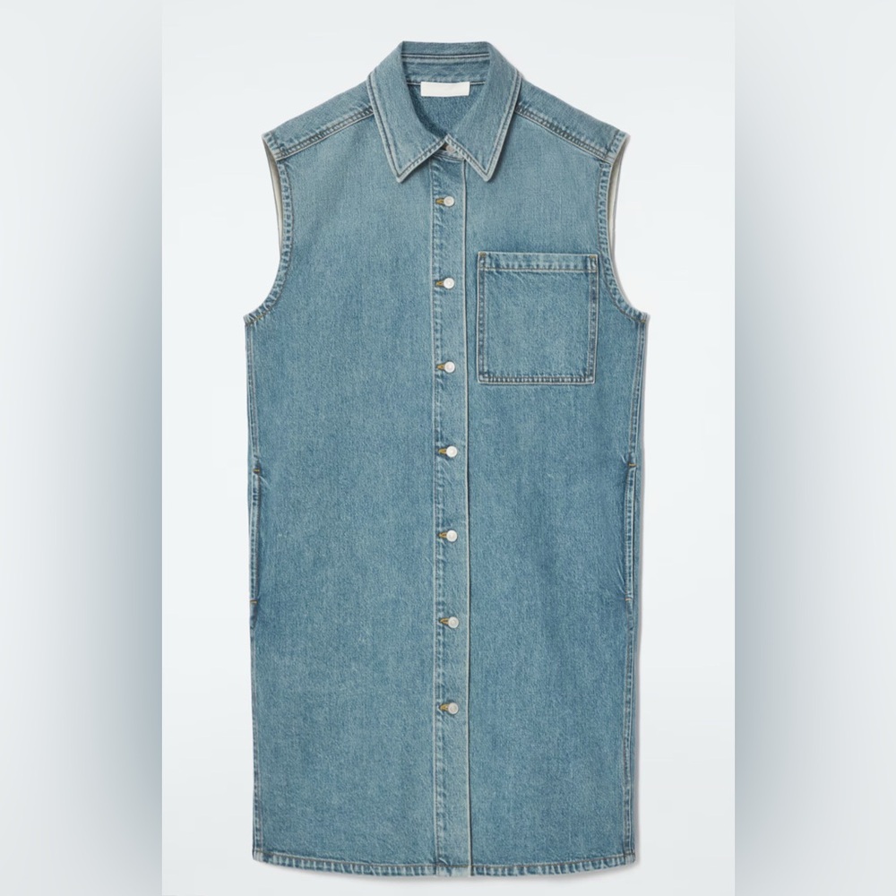 Sleeveless Denim Button-Up Dress COS 14, XL